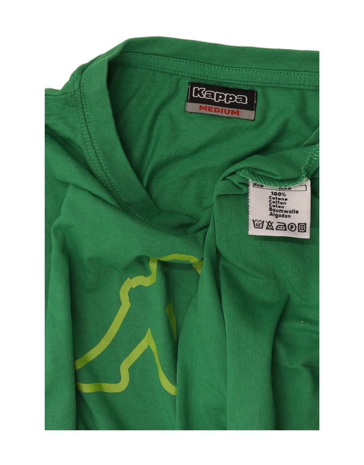 Kappa Hombre Camiseta Gráfica Top Algodón Verde Medio