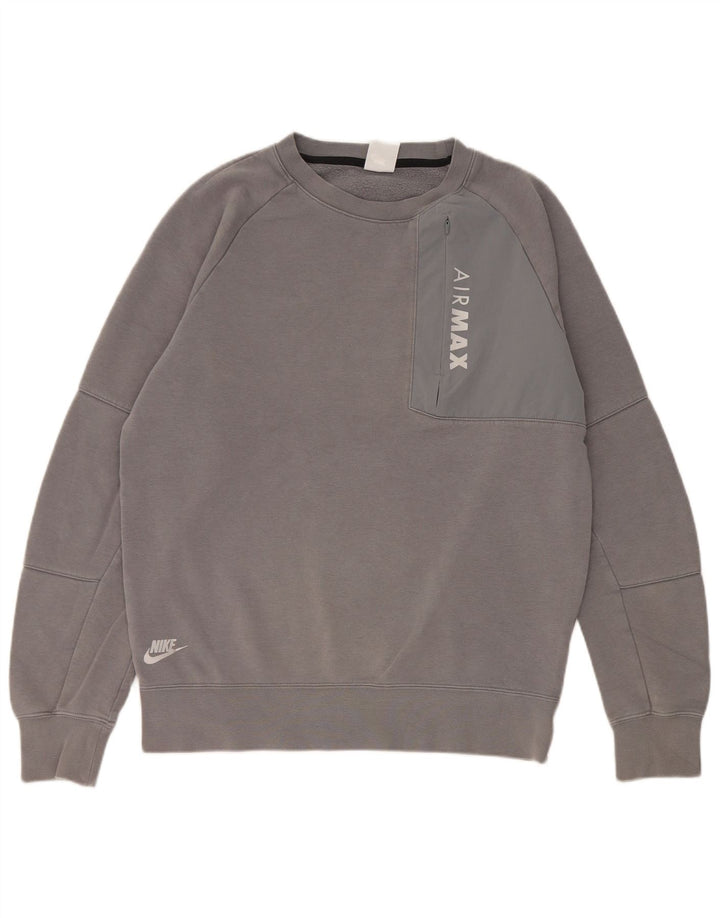 Nike Hombre Sudadera Gráfica Jersey De Algodón Gris Medio