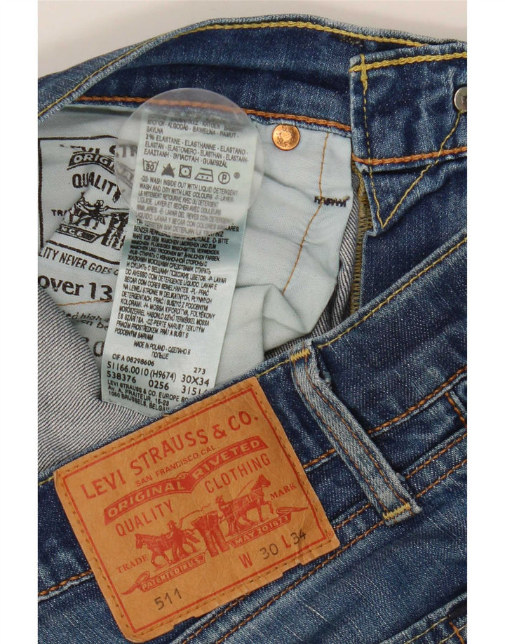 Vaqueros Levi's Mujer 511 Slim W30 L34 Algodón Azul
