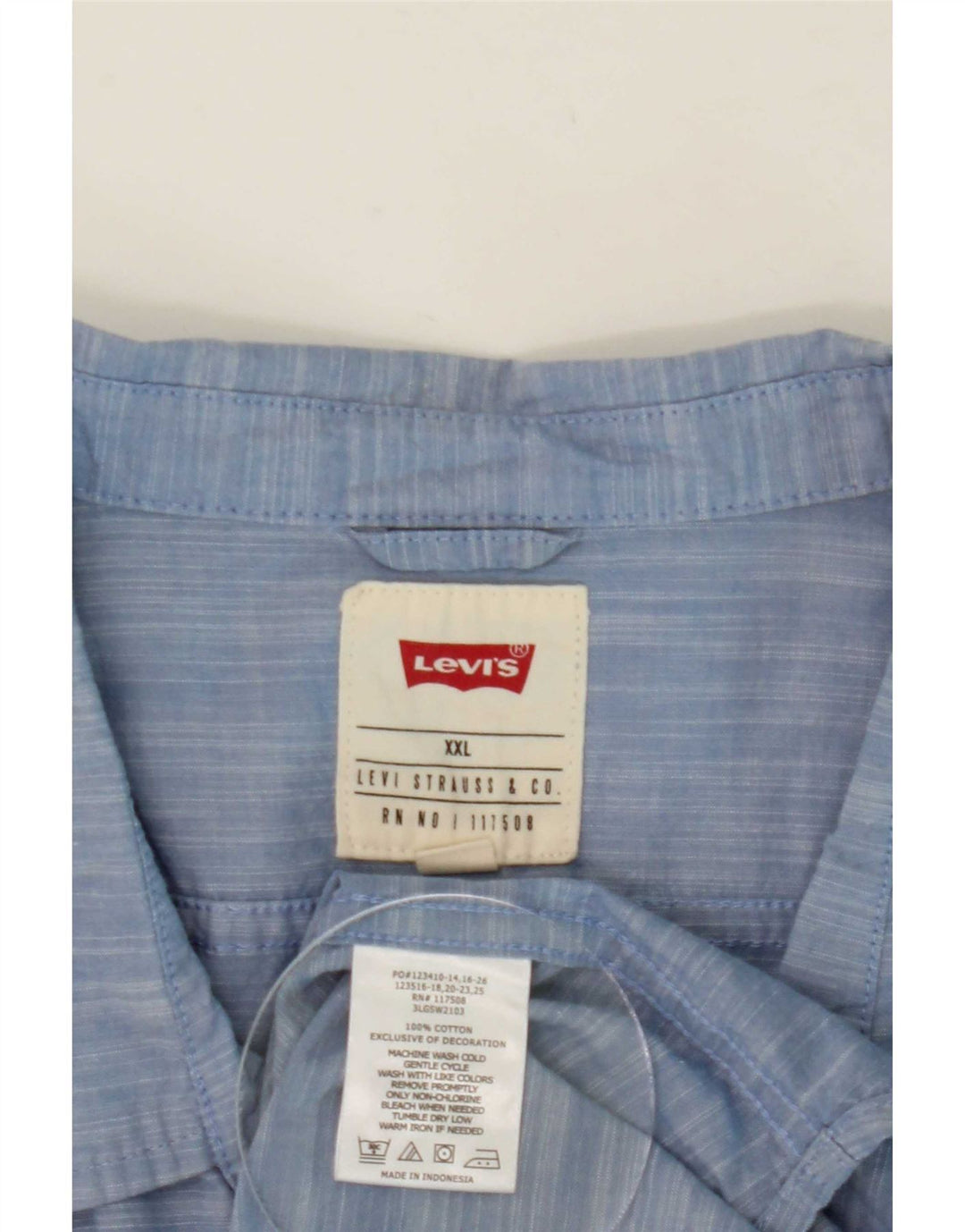 Camisa Levi's Hombre Manga Corta 2XL Algodón Azul