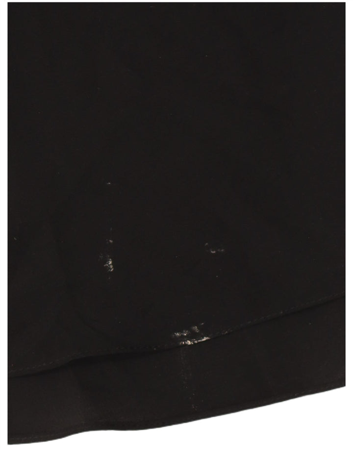 ZARA Mujer Vestido Acampanado Con Volantes En La Parte Delantera ES 40 XL Poliéster Negro