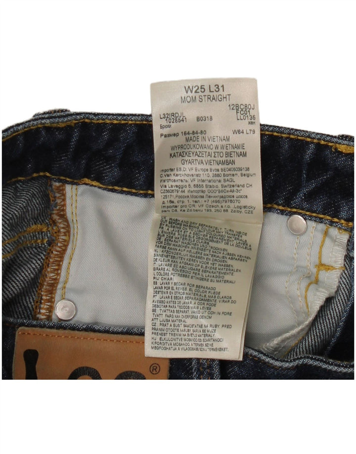 Vaqueros Mom Rectos Lee Mujer W25 L27 Algodón Azul Marino
