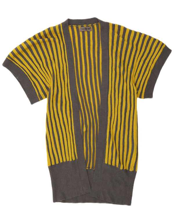 Numph Suéter tipo cárdigan largo de gran tamaño para mujer UK 6 XS Amarillo a rayas