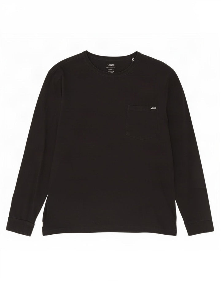 Vans Mujer Top Manga Larga UK 46 Grande Algodón Negro