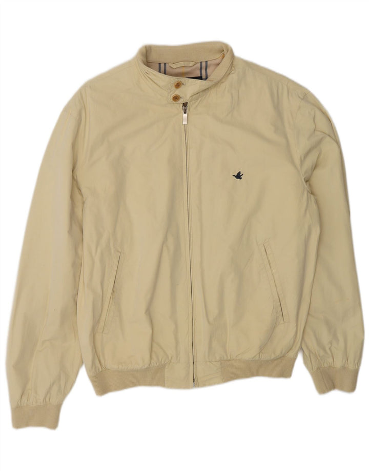 Brooksfield Mens Bomber Jacket IT 46 Pequeño Poliéster Beige