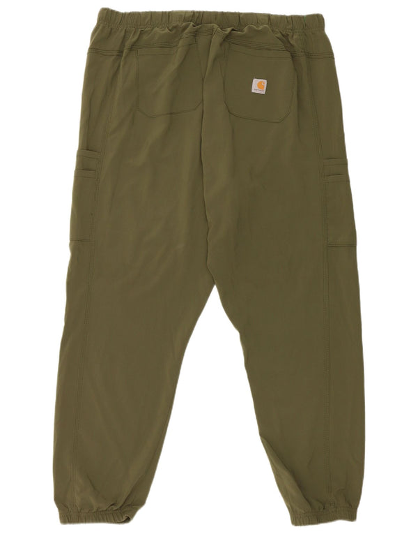 Carhartt Hombre Joggers Cargo Pantalones XL W38 L27 Verde Poliéster