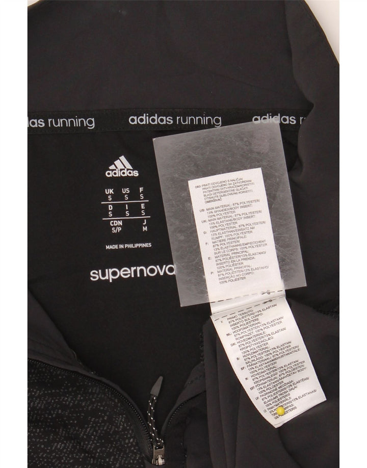 ADIDAS Mens Supernova Zip Neck Pullover Tracksuit Top Small Black
