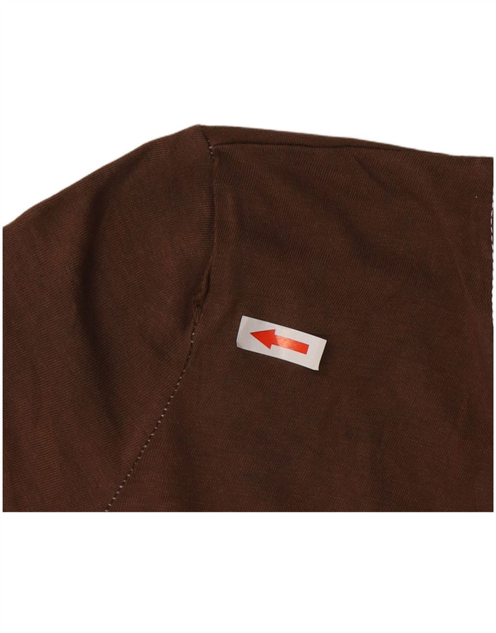 Zara Mujer Camiseta Top UK 10 Small Marrón