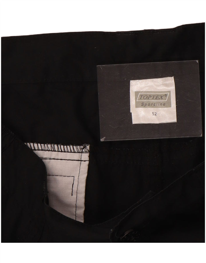 TOPTEX Pantalones cargo rectos para hombre IT 52 XL W36 L33 Algodón negro