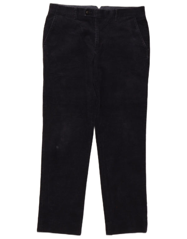Pantalones de pana rectos de corte entallado para hombre John Lewis W34 L31 Azul marino