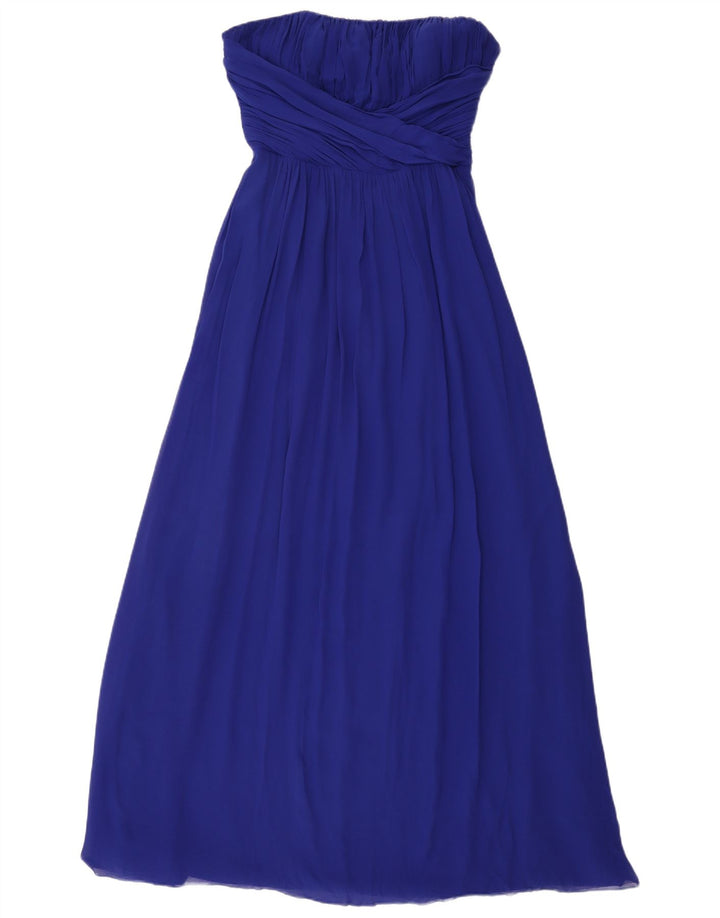 Ted Baker Vestido maxi sin tirantes para mujer Talla 3 Seda azul mediana