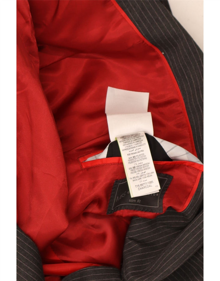 Marks & Spencer Chaqueta tipo blazer de 2 botones para hombre UK 44 XL Gris a rayas