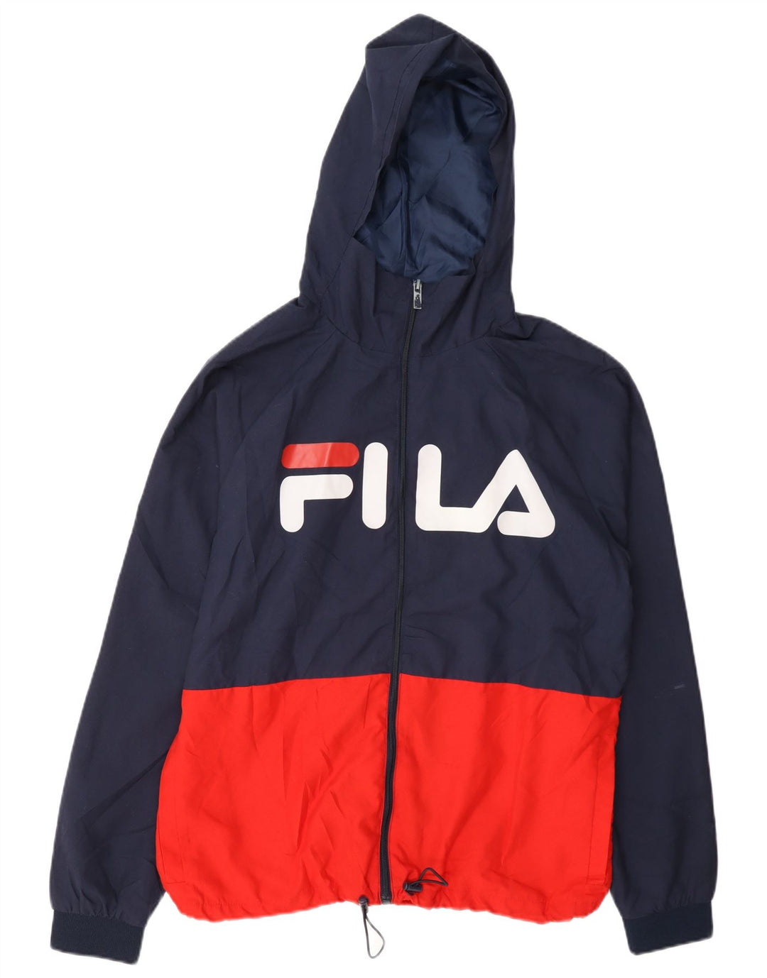 Fila Mens Graphic Hooded Chándal Top Chaqueta Medium Azul Marino Colorblock