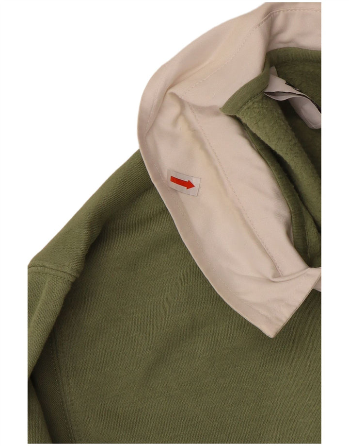 Nike Hombre Polo Neck Sudadera Jumper Small Verde Algodón