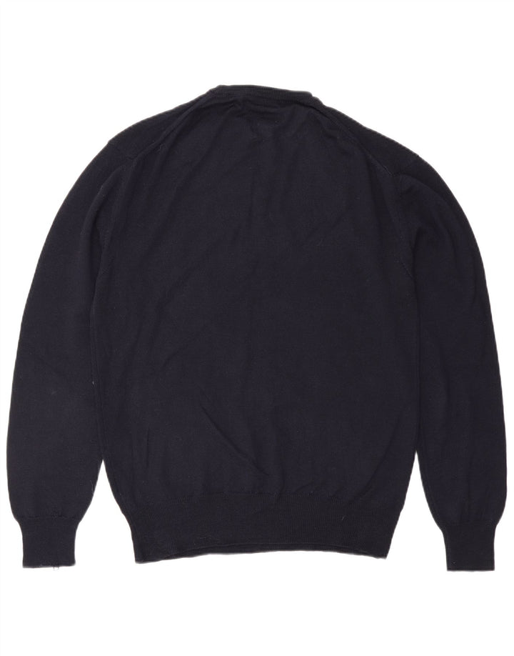 Ungaro Jersey De Cuello Redondo Para Hombre IT 48 Small Azul Marino Lana