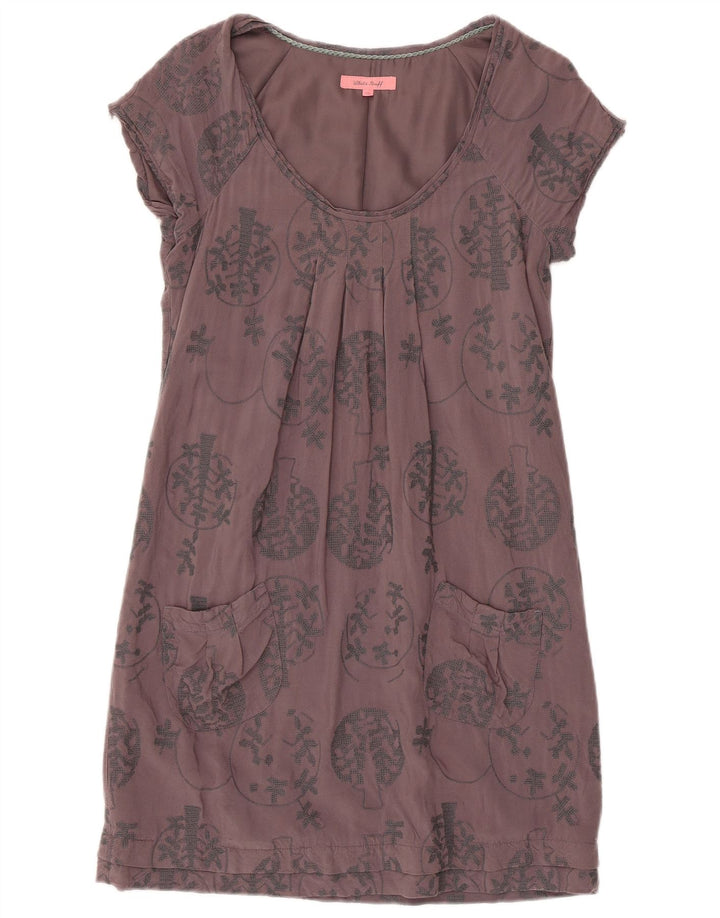 Vestido tubo para mujer White Stuff UK 40 Small Gris Floral Viscosa