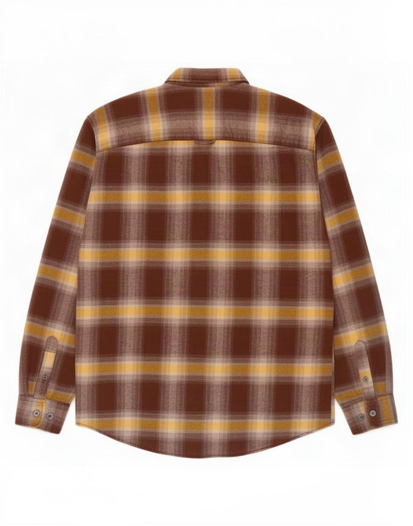 Jack & Jones Hombre Camisa De Franela De Algodón A Cuadros Marrón Medio