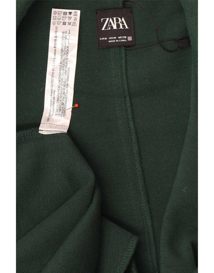 Zara Mujer Abrigo Abierto UK 44 Poliéster Verde Medio