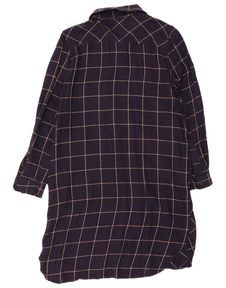 French Connection Vestido camisero estilo jersey para mujer UK 40 Small Azul marino Cuadros