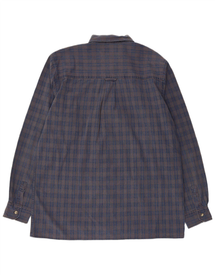 Camisa de franela para hombre Lee XL de algodón a cuadros grises