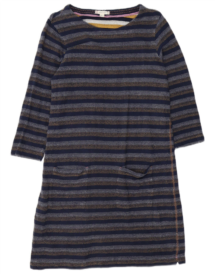 White Stuff Vestido recto de manga larga para mujer UK 44 Mediano Azul marino a rayas