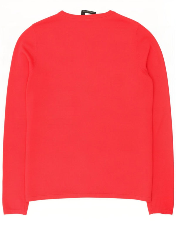 Zara Mujer Cárdigan Suéter UK 44 Grande Viscosa Roja