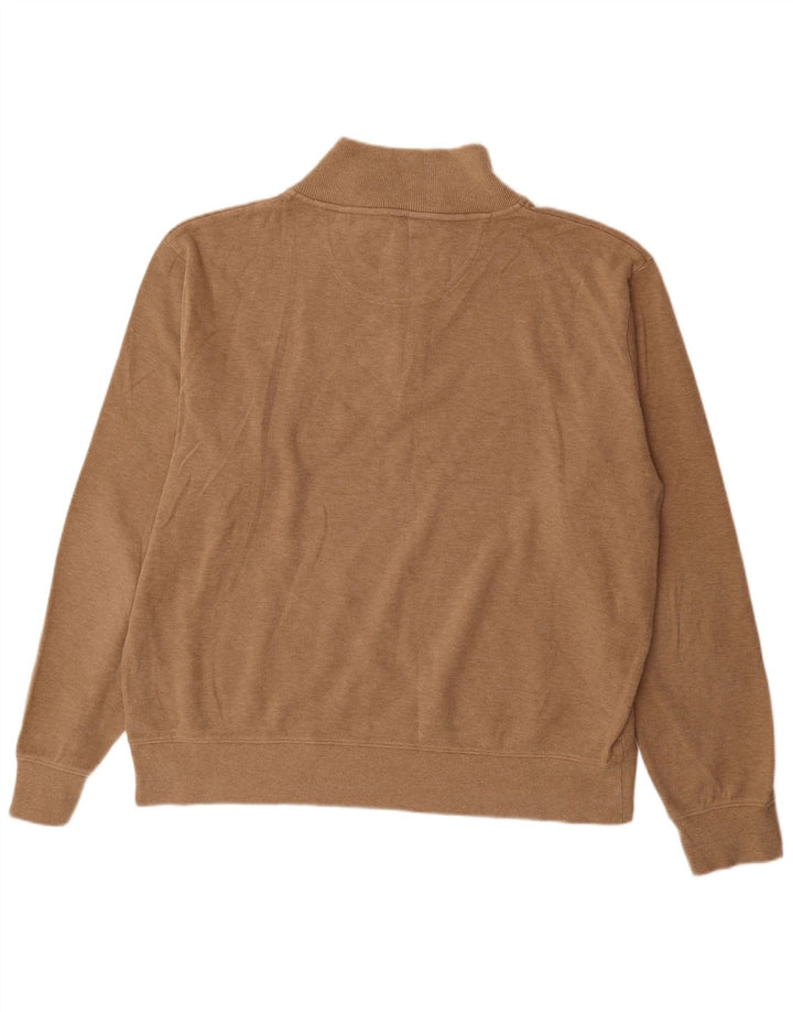 Gant Jersey con cuello y cremallera para hombre, talla 3XL, algodón marrón