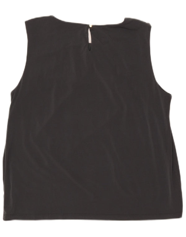 Calvin Klein Blusa corta sin mangas para mujer UK 18 XL Poliéster gris