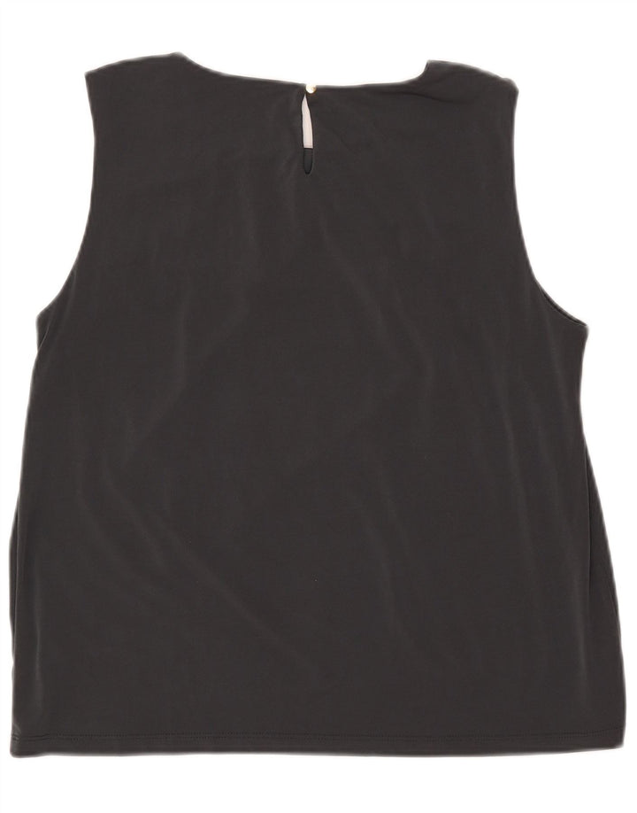 Calvin Klein Blusa corta sin mangas para mujer UK 18 XL Poliéster gris