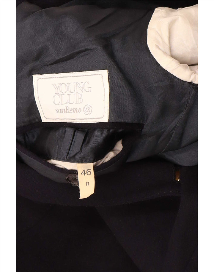 San Remo Chaqueta tipo blazer con doble botonadura para hombre IT 46 Small Lana azul marino