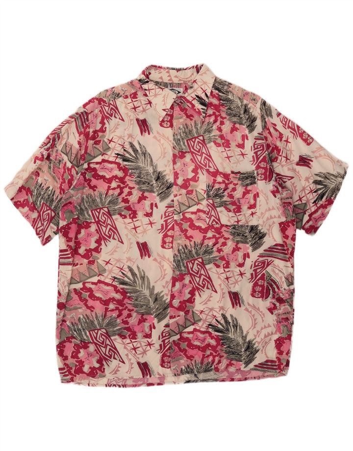 Camisa de manga corta para hombre Day-X Talla 41/42 Viscosa patchwork rosa grande