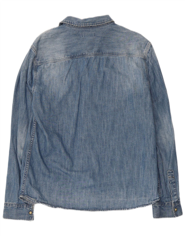 All Saints Camisa Vaquera Para Hombre Algodón Azul Grande