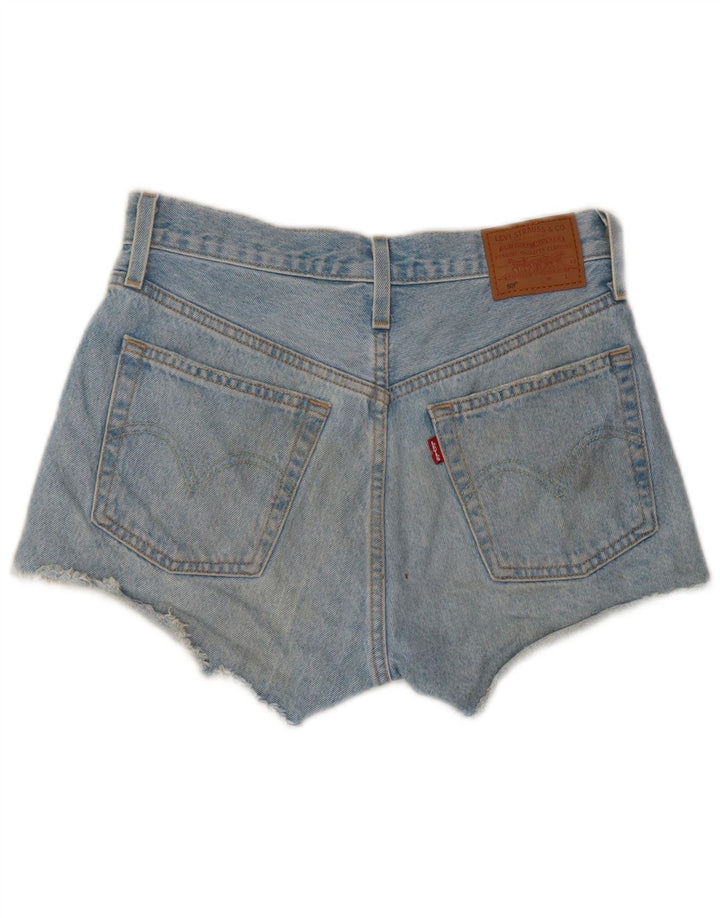 Levi's Mujer 501 Shorts De Mezclilla Desgastados W26 Algodón Azul Pequeño
