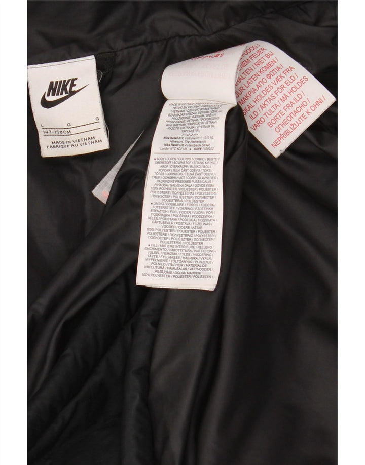 Nike Chaqueta acolchada con capucha para niños 12-13 años Grande Poliéster negro