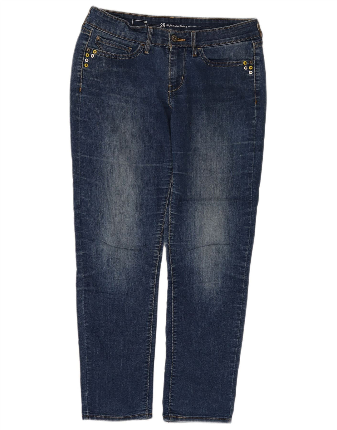 LEVI'S Jeans Ajustados Ligeramente Curvados para Mujer W28 L27 Azul