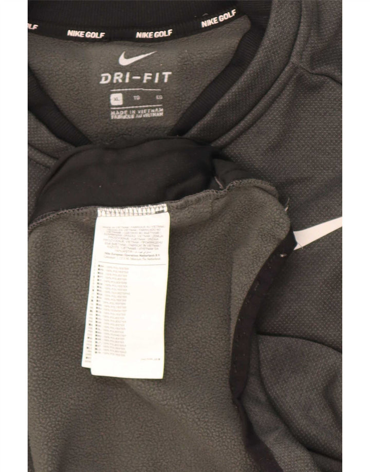 Nike Dri Fit - Chándal con cremallera y cuello para hombre, talla XL, poliéster gris