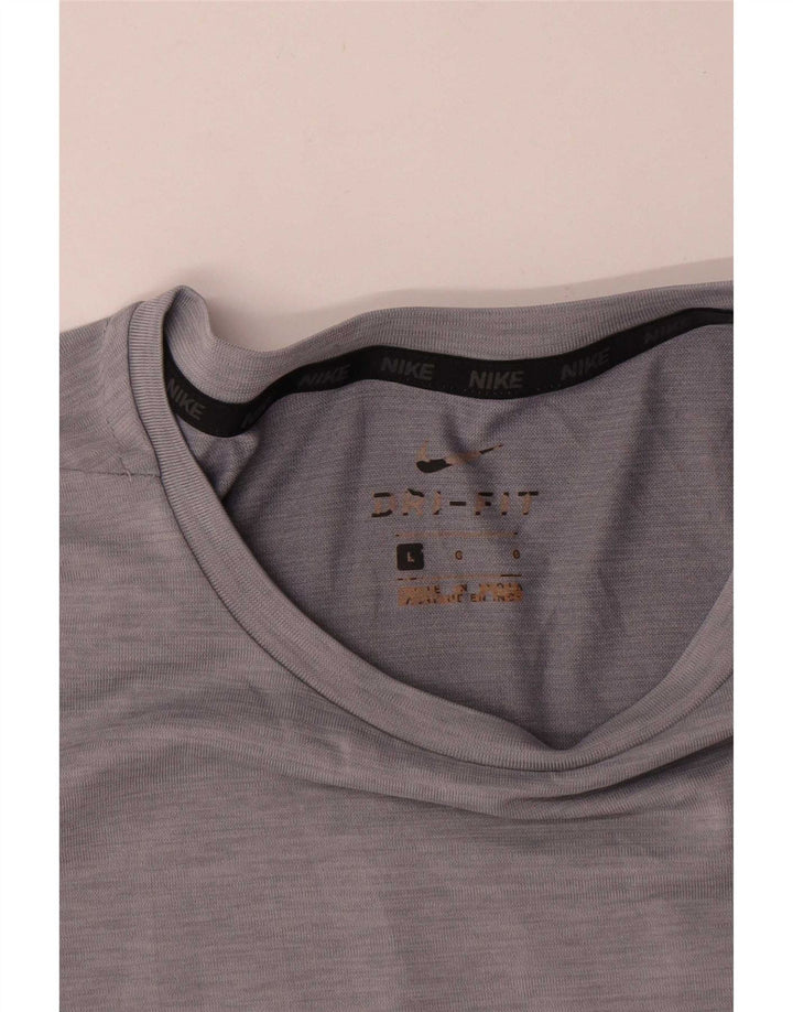 Camiseta Nike Dri Fit para hombre Top poliéster gris grande