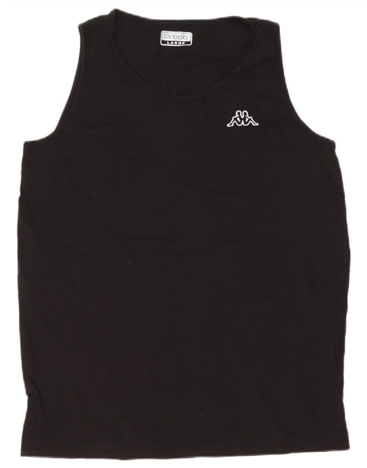 Kappa Hombre Chaleco Top Grande Negro Algodón