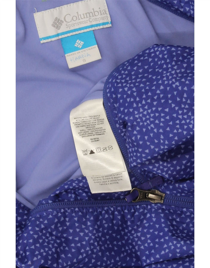 Columbia Chubasquero con capucha para niña 7-8 años Small Azul Geométrico Poliéster
