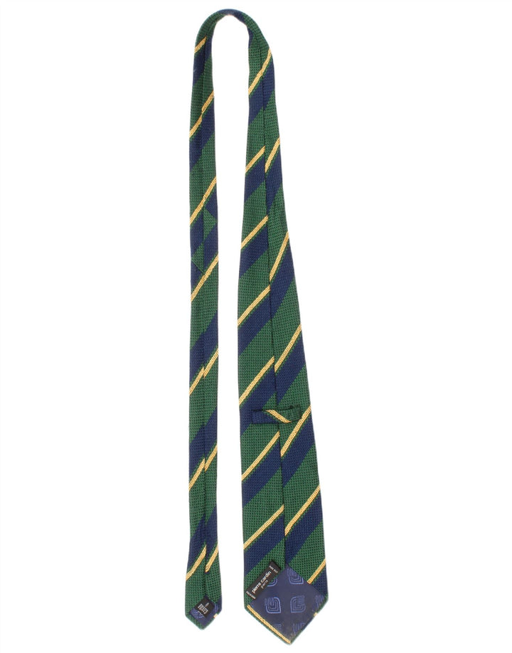 Corbata Pierre Cardin para hombre, talla única, seda a rayas verdes, clásica