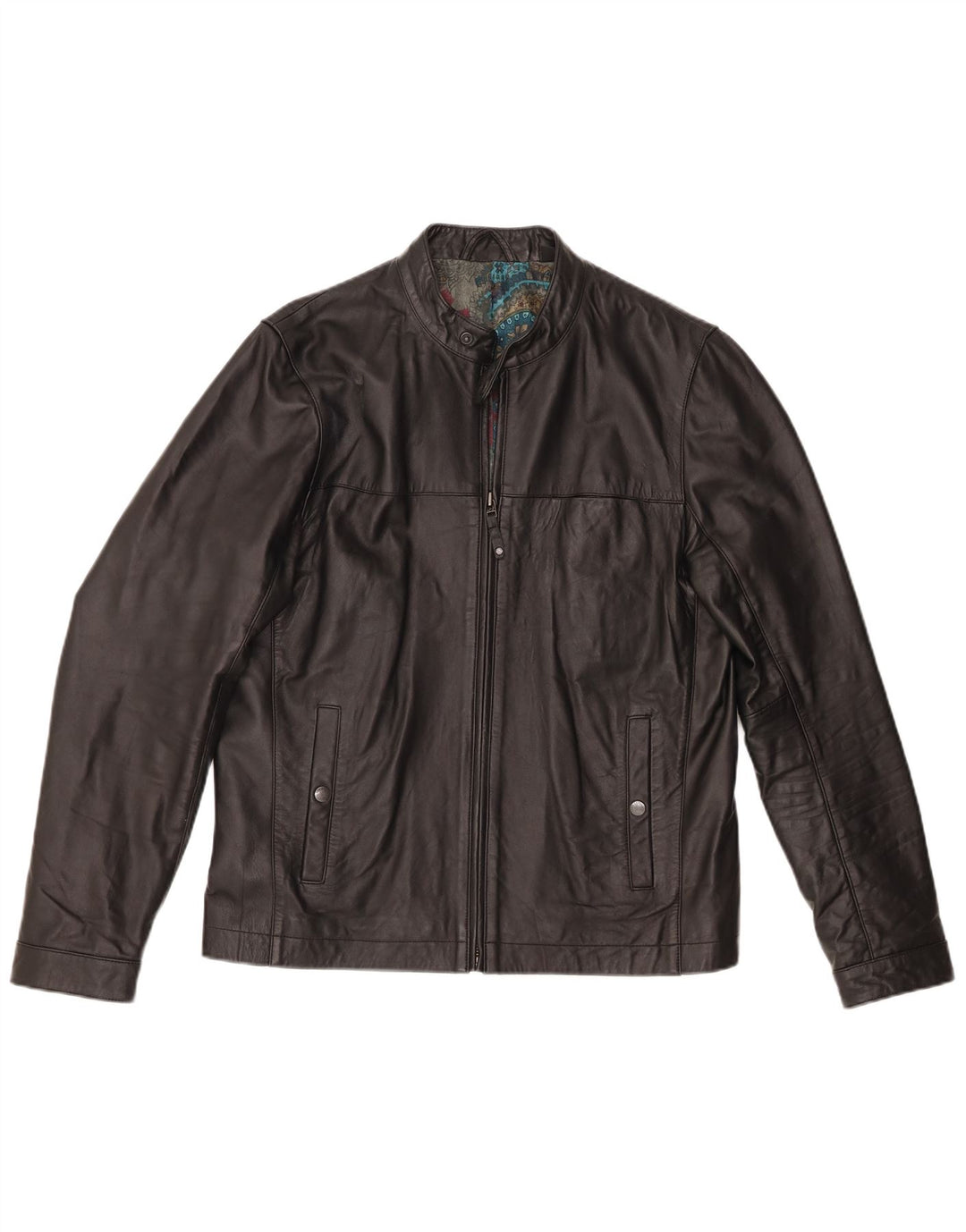 Ted Baker Chaqueta de cuero para hombre Talla 4 Cuero negro grande