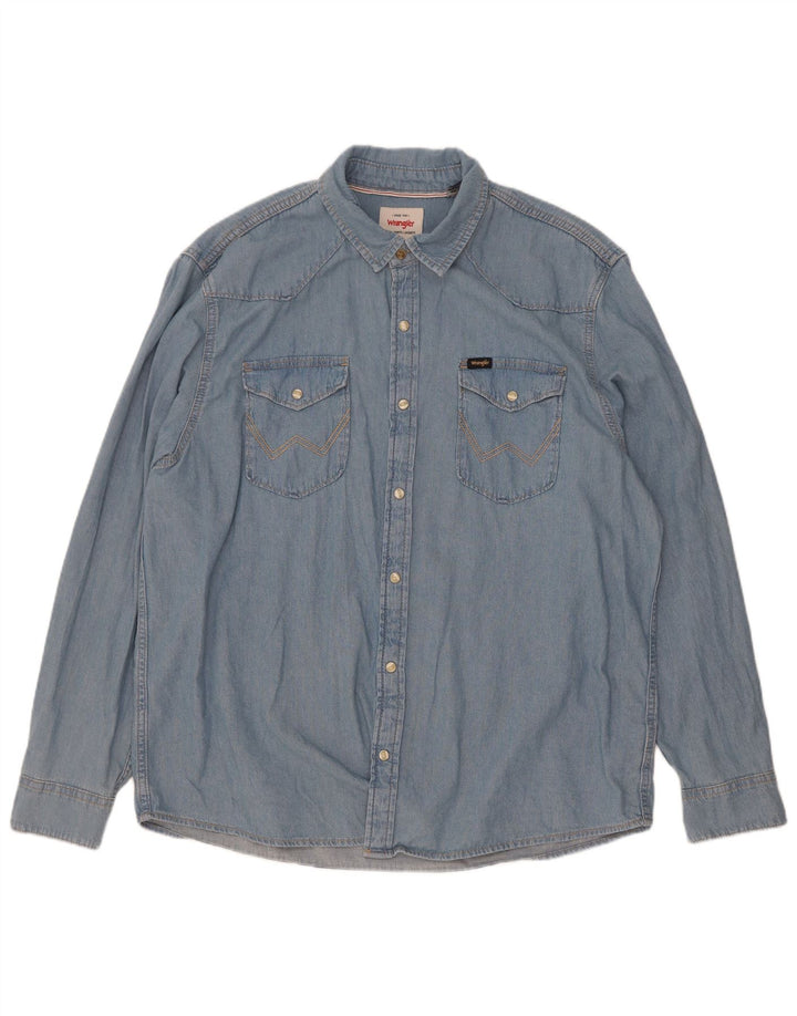 Wrangler Camisa Vaquera Hombre XL Algodón Azul
