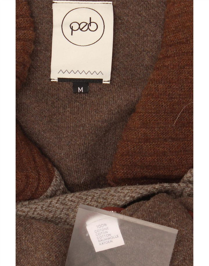 Vintage hombres Cardigan suéter medio gris Chevron algodón