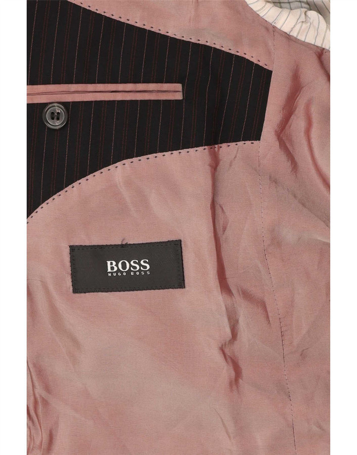 Hugo Boss Chaqueta tipo blazer de 3 botones para hombre IT 52 XL Clásico de lana a rayas negras
