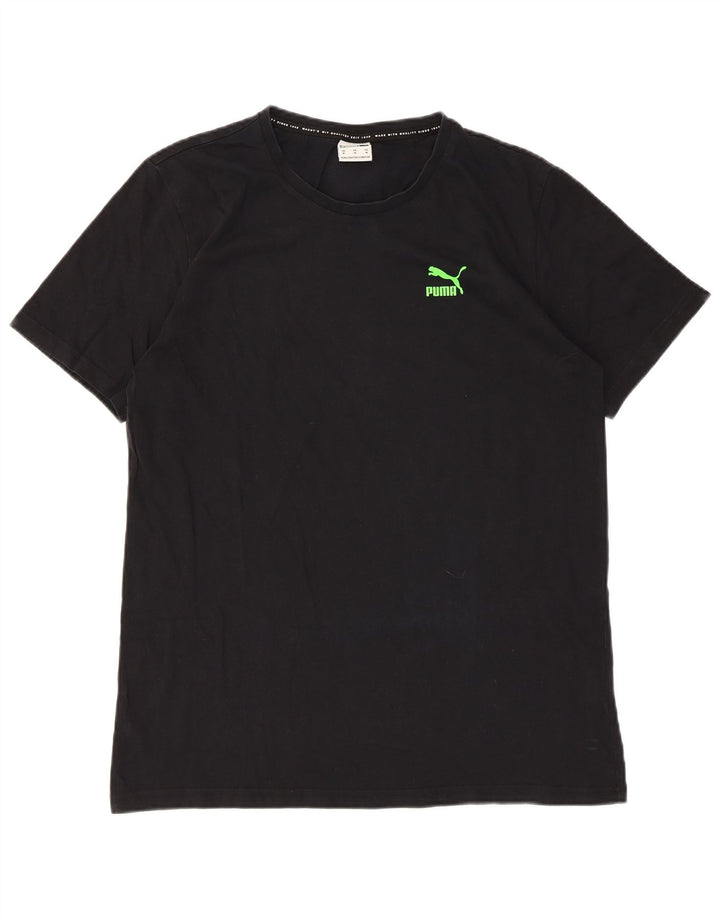 Puma Camiseta gráfica para hombre Top Medium Black Cotton