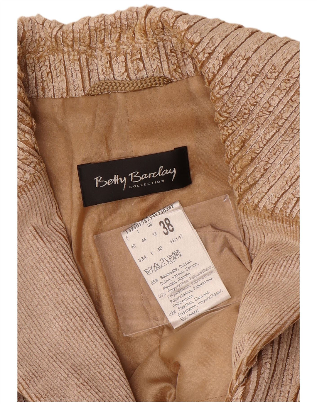 Betty Barclay Chaqueta Blazer para Mujer Reino Unido 12 Poliuretano Beige Medio