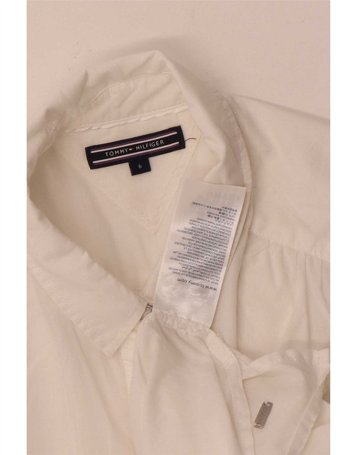 Tommy Hilfiger Blusa sin mangas para mujer US 6 Medio Algodón Blanco