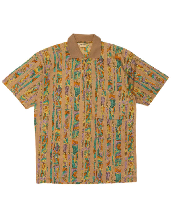 Polo Tobia System Hombre Algodón Geométrico Beige Medio