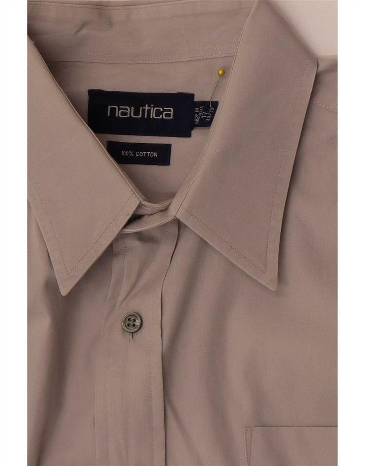 Camisa Nautica Hombre Talla 17 XL Algodón Gris