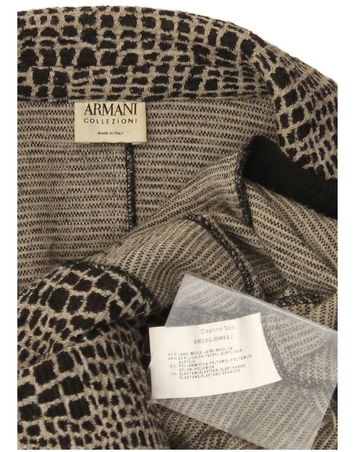Armani Collezioni Chaqueta Blazer de Punto para Mujer Reino Unido 12 Mediana Lana Negra